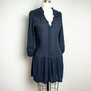 Y2K Urban Outfitters DK Navy Black  Button Dress - from 2004